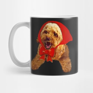 Little red riding Cava- Cute Cavapoo Cavoodle puppy dog with red hood  - cavalier king charles spaniel poodle, puppy love Mug